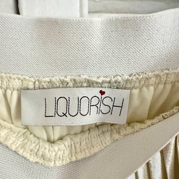 LIQUORISH Shiny Metallic Silver/Teal/Copper Pleated Midi Skirt, Size Small - Picture 3 of 7